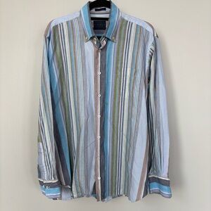 Calder Carmel Limited‎ Edition Striped Button Down Long Sleeve Shirt Size L